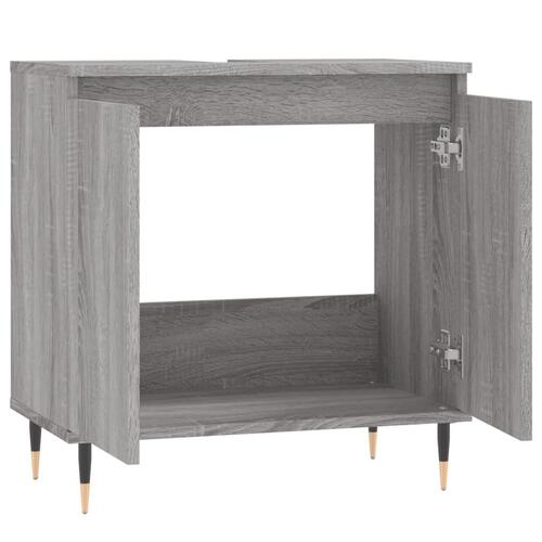 Badeværelsesskab 58x33x60 cm konstrueret træ grå sonoma-eg