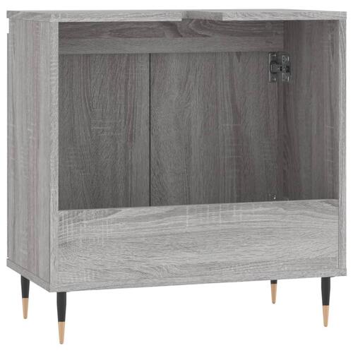 Badeværelsesskab 58x33x60 cm konstrueret træ grå sonoma-eg