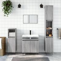 Badeværelsesskab 58x33x60 cm konstrueret træ grå sonoma-eg
