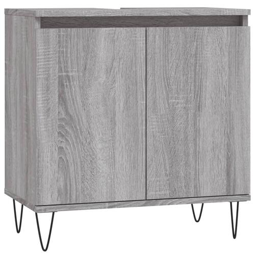 Badeværelsesskab 58x33x60 cm konstrueret træ grå sonoma-eg