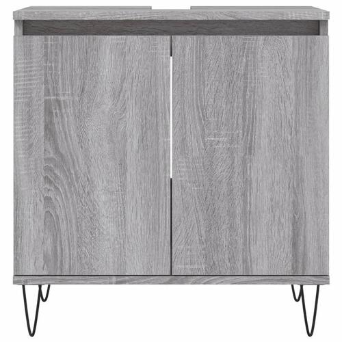 Badeværelsesskab 58x33x60 cm konstrueret træ grå sonoma-eg
