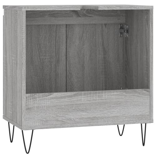 Badeværelsesskab 58x33x60 cm konstrueret træ grå sonoma-eg