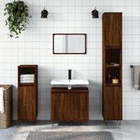 Badeværelsesskab 58x33x60 cm konstrueret træ brun egetræsfarve