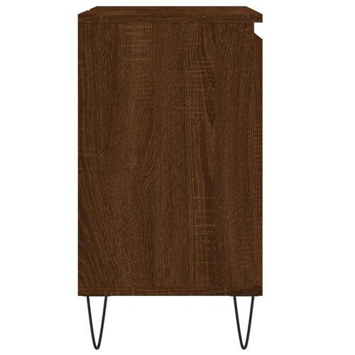 Badeværelsesskab 58x33x60 cm konstrueret træ brun egetræsfarve