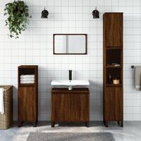 Badeværelsesskab 58x33x60 cm konstrueret træ brun egetræsfarve