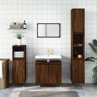 Badeværelsesskab 58x33x60 cm konstrueret træ brun egetræsfarve