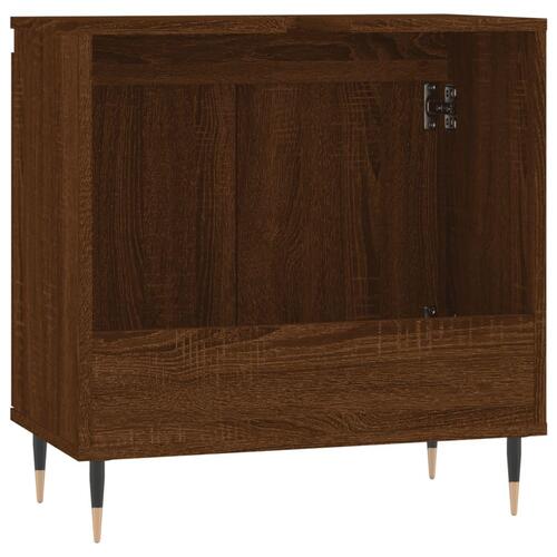Badeværelsesskab 58x33x60 cm konstrueret træ brun egetræsfarve