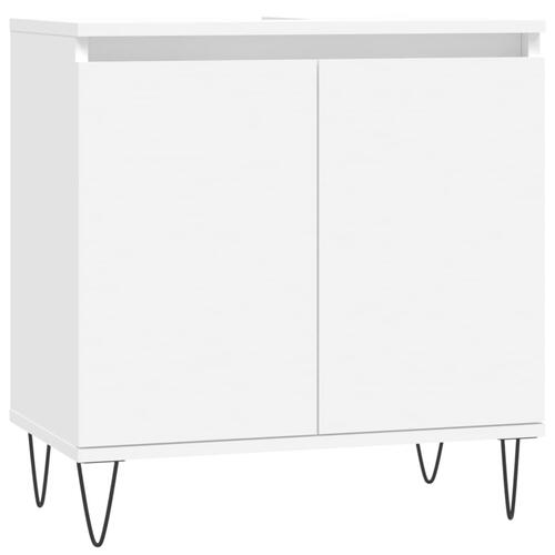 Badeværelsesskab 58x33x60 cm konstrueret træ hvid