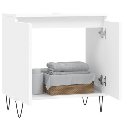 Badeværelsesskab 58x33x60 cm konstrueret træ hvid