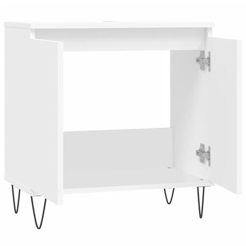 Badeværelsesskab 58x33x60 cm konstrueret træ hvid