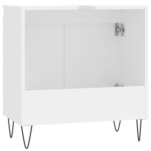 Badeværelsesskab 58x33x60 cm konstrueret træ hvid