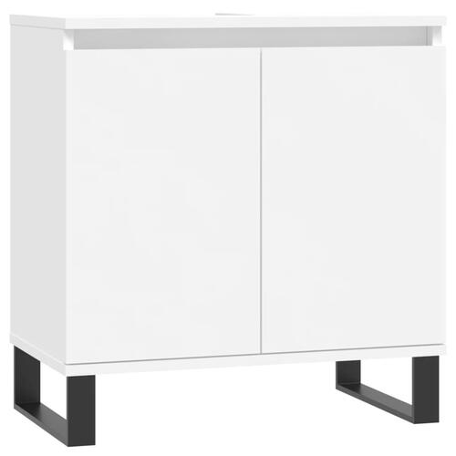 Badeværelsesskab 58x33x60 cm konstrueret træ hvid