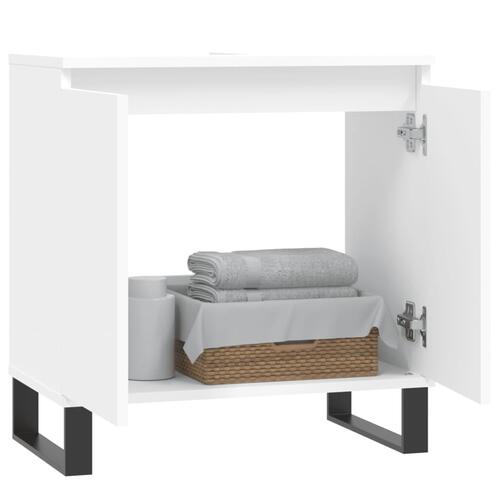 Badeværelsesskab 58x33x60 cm konstrueret træ hvid