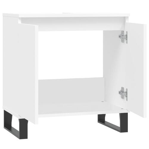 Badeværelsesskab 58x33x60 cm konstrueret træ hvid