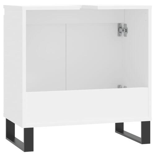 Badeværelsesskab 58x33x60 cm konstrueret træ hvid