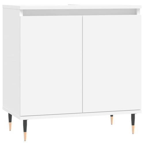 Badeværelsesskab 58x33x60 cm konstrueret træ hvid