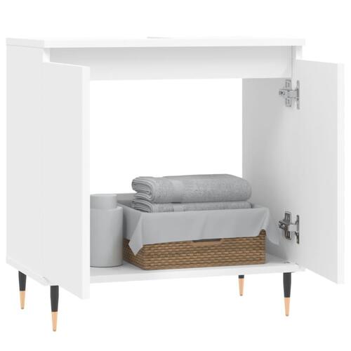 Badeværelsesskab 58x33x60 cm konstrueret træ hvid