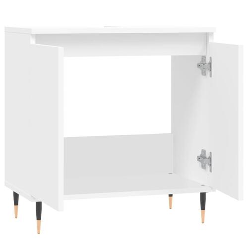 Badeværelsesskab 58x33x60 cm konstrueret træ hvid