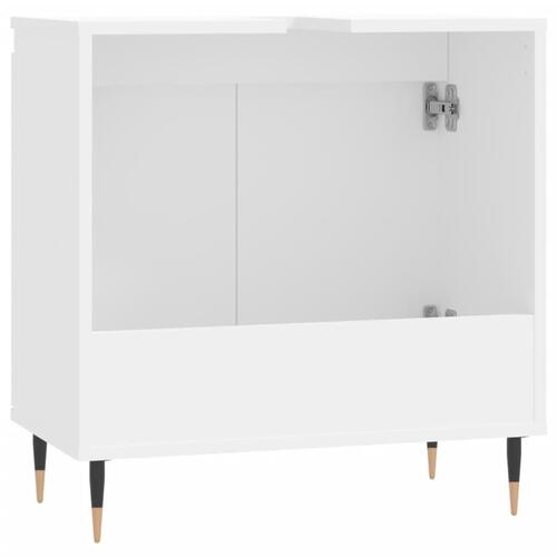 Badeværelsesskab 58x33x60 cm konstrueret træ hvid