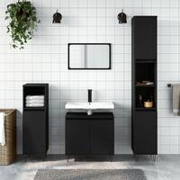 Badeværelsesskab 58x33x60 cm konstrueret træ sort