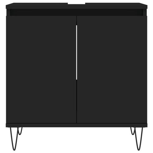 Badeværelsesskab 58x33x60 cm konstrueret træ sort