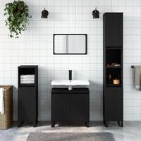 Badeværelsesskab 58x33x60 cm konstrueret træ sort