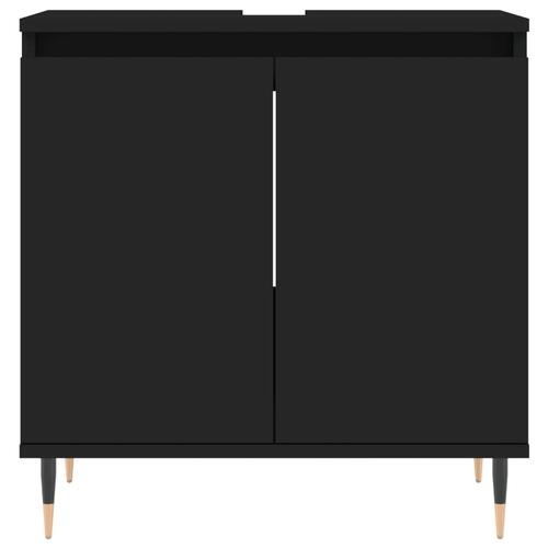 Badeværelsesskab 58x33x60 cm konstrueret træ sort