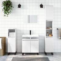 Badeværelsesskab 30x30x190 cm konstrueret træ hvid