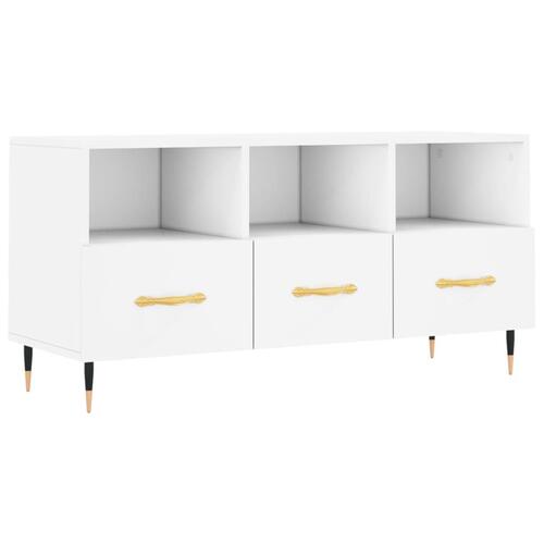 Tv-bord 102x36x50 cm konstrueret træ hvid