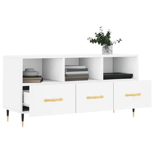 Tv-bord 102x36x50 cm konstrueret træ hvid