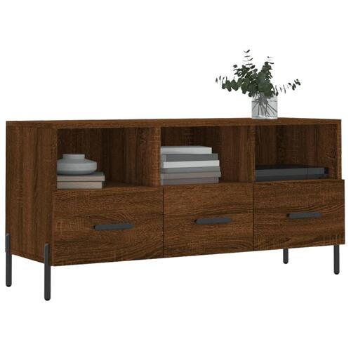 Tv-bord 102x36x50 cm konstrueret træ brun egetræsfarve