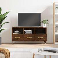 Tv-bord 102x36x50 cm konstrueret træ brun egetræsfarve
