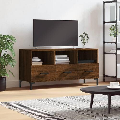 Tv-bord 102x36x50 cm konstrueret træ brun egetræsfarve
