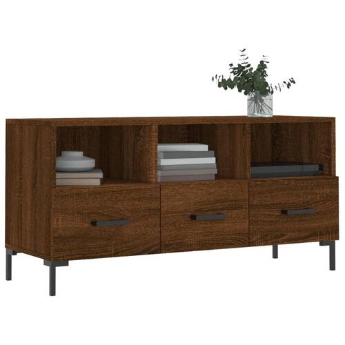 Tv-bord 102x36x50 cm konstrueret træ brun egetræsfarve