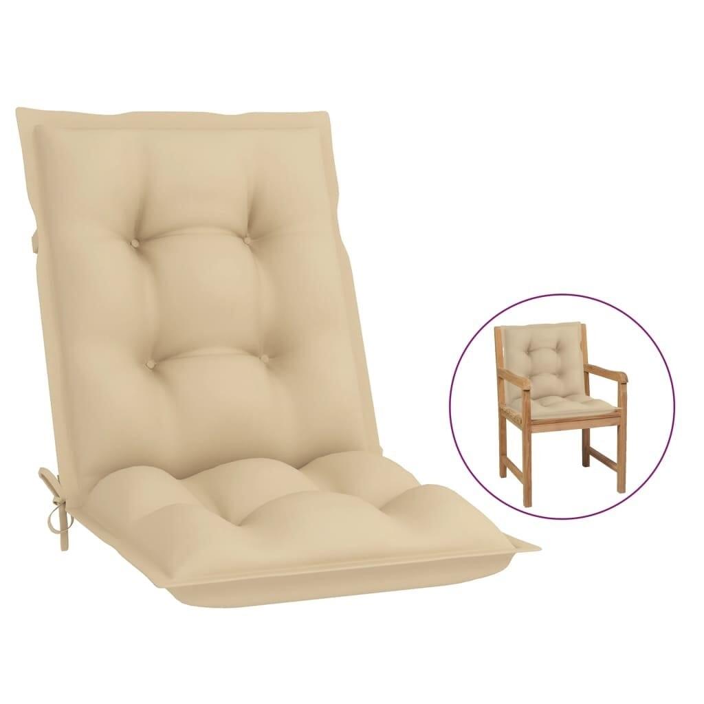 Stolehynder m. lav ryg 6 stk. 100x50x7 cm stof beige