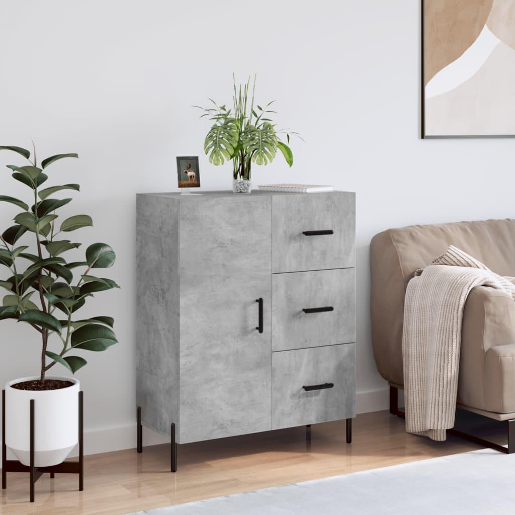 Skænk 69,5x34x90 cm konstrueret træ betongrå