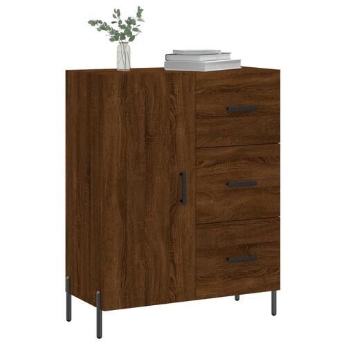 Skænk 69,5x34x90 cm konstrueret træ brun egetræsfarve