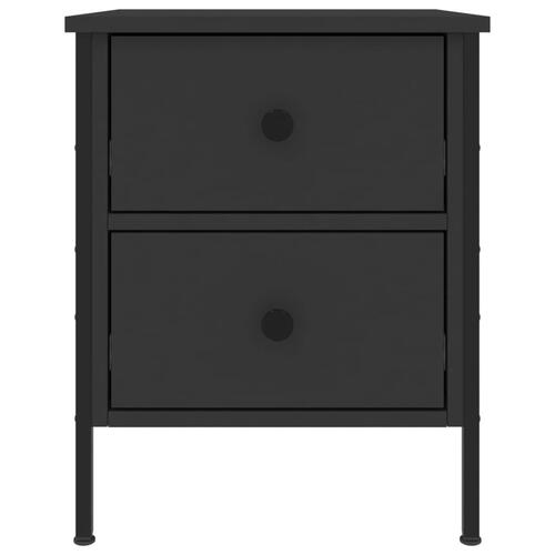 Sengeborde 2 stk. 40x42x50 cm konstrueret træ sort