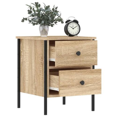 Sengeborde 2 stk. 40x42x50 cm konstrueret træ sonoma-eg