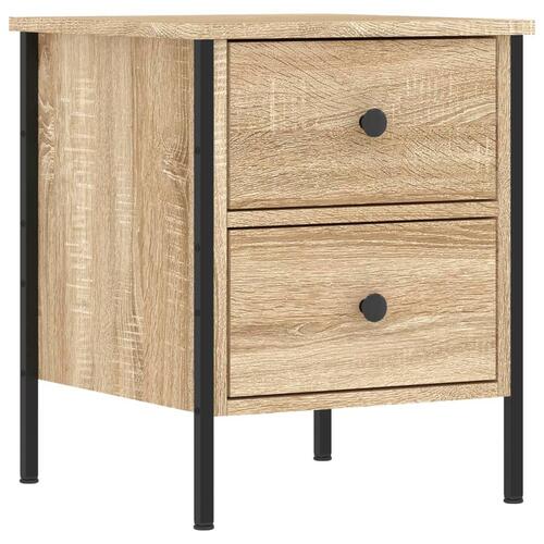 Sengeborde 2 stk. 40x42x50 cm konstrueret træ sonoma-eg
