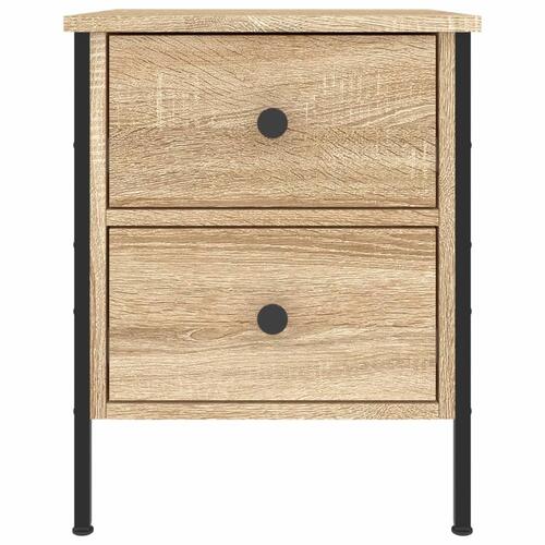 Sengeborde 2 stk. 40x42x50 cm konstrueret træ sonoma-eg