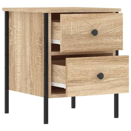 Sengeborde 2 stk. 40x42x50 cm konstrueret træ sonoma-eg