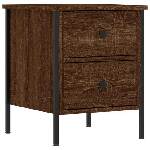 Sengeborde 2 stk. 40x42x50 cm konstrueret træ brunt egetræ