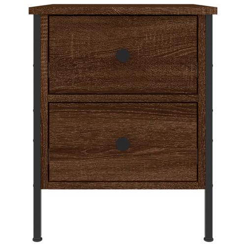 Sengeborde 2 stk. 40x42x50 cm konstrueret træ brunt egetræ