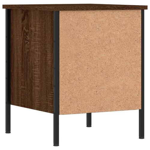Sengeborde 2 stk. 40x42x50 cm konstrueret træ brunt egetræ