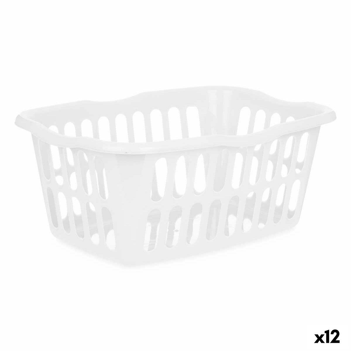 Kurv Hvid polypropylen 50 L 58 x 24 x 42 cm (12 enheder)