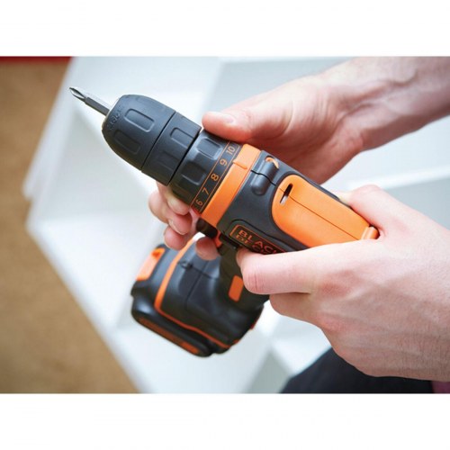 Black & Decker BDCDD12KB-QW elektrisk skruetrækker 10,8 V - inkl. 2x 1,5 Ah batterier og kuffert