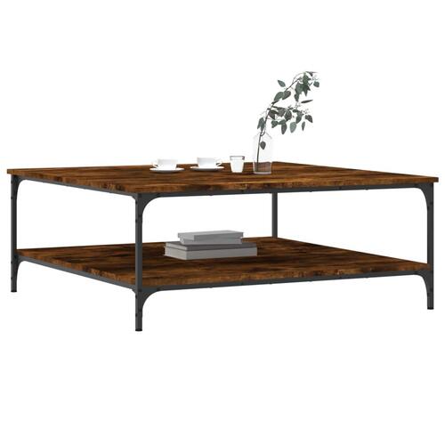 Sofabord 100x100x40 cm konstrueret træ røget egetræsfarve