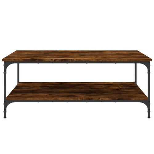 Sofabord 100x100x40 cm konstrueret træ røget egetræsfarve
