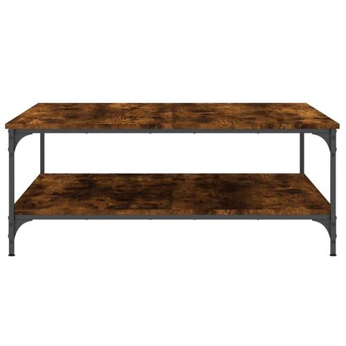 Sofabord 100x100x40 cm konstrueret træ røget egetræsfarve